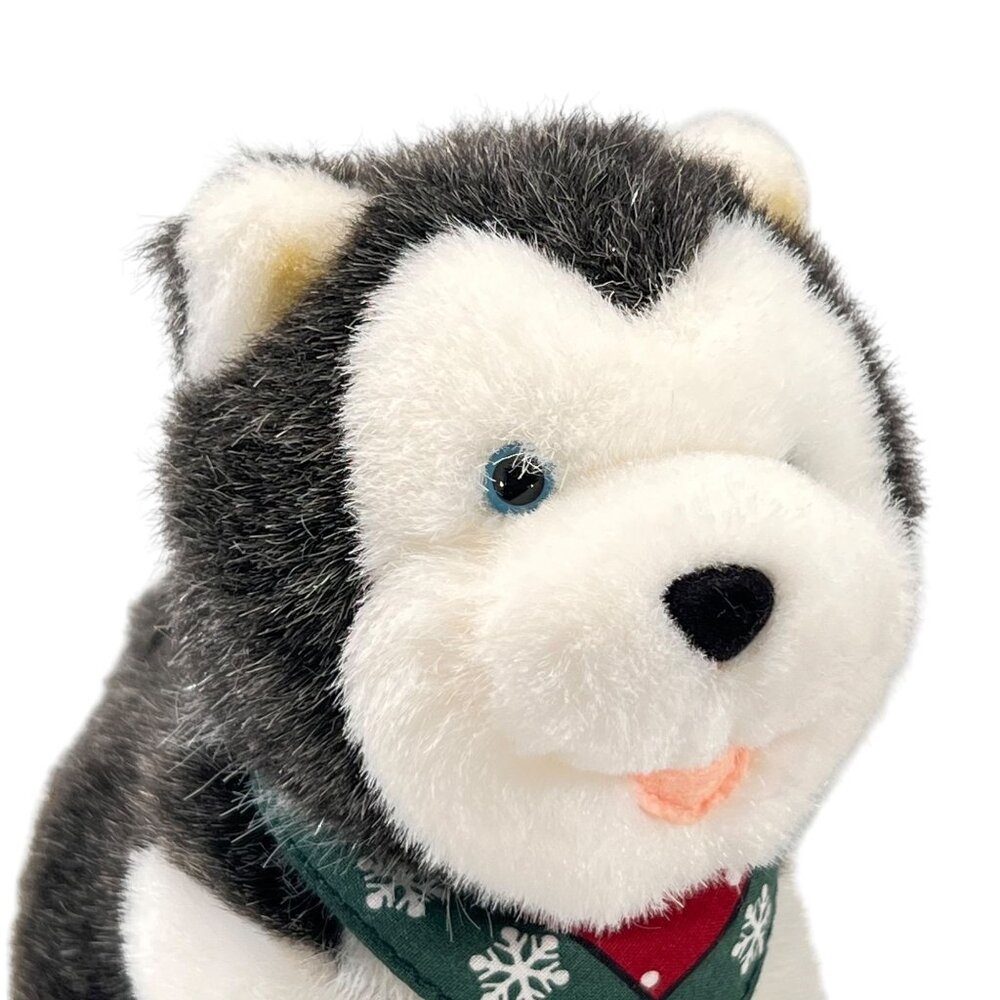 Vtg Plush Husky Dog Gray Puppy Snowflake Bandana Mervyns 1999 Toy Stuffed Animal